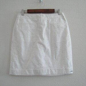 Hatley Embroidered Skirt 8 White Preppy Coastal Beach Minimalist Monochrome